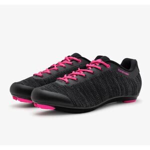 Tommaso Women’s Cycling Shoes Pista Aria Knit Black Pink Clip In Peloton 9